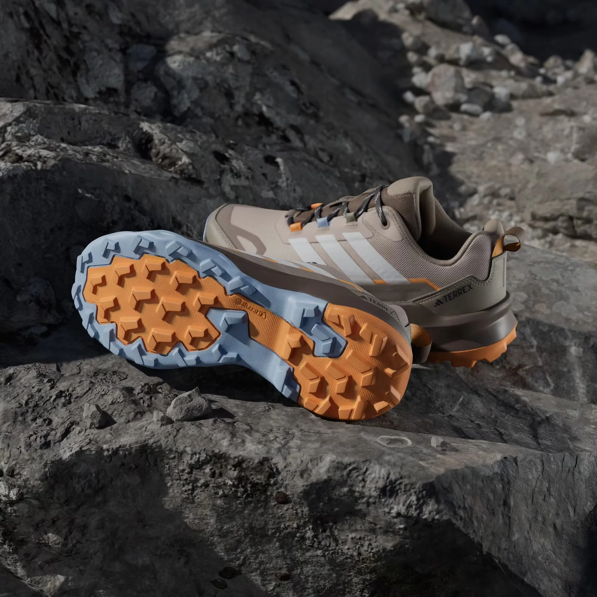 Adidas Terrex Women's Skychaser AX5 GORE-TEX Hiking Shoes Wonder Taupe/Off White/Glow Blue HP7169 - Image 3