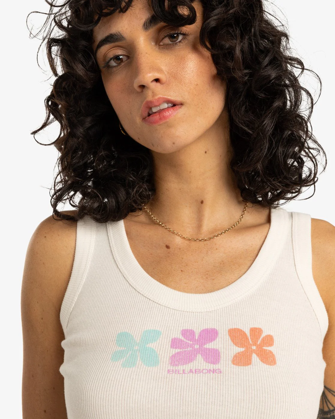 Billabong Women's Block Party Tank Top Salt Crystal EBJZT00442-SCS - Image 4