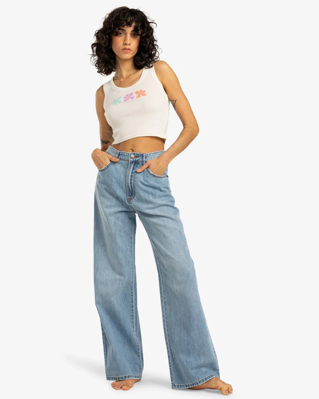 Billabong Women's Block Party Tank Top Salt Crystal EBJZT00442-SCS - Image 5