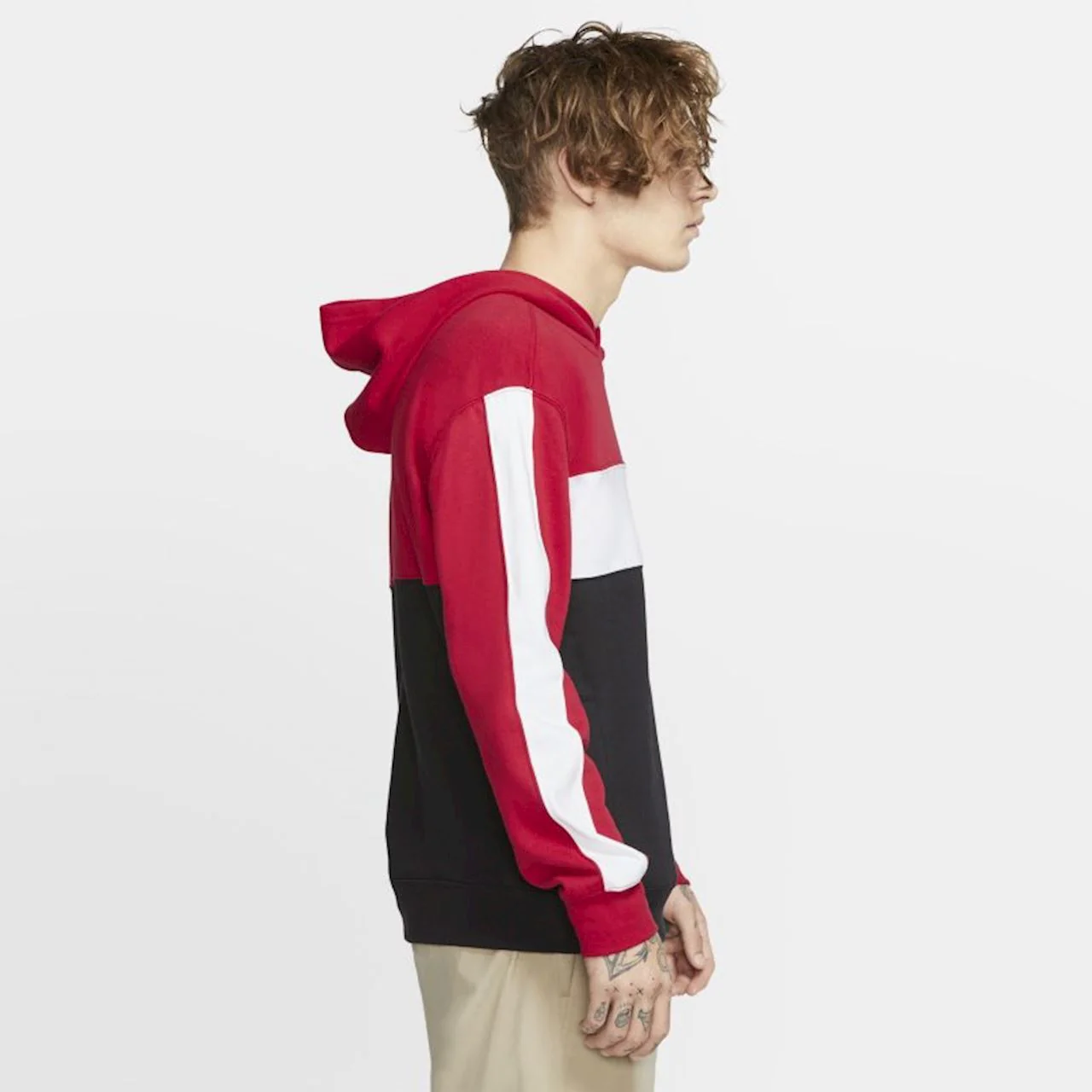 Hurley Blocked Pullover Hoodie CI7238-687 Red - Image 3