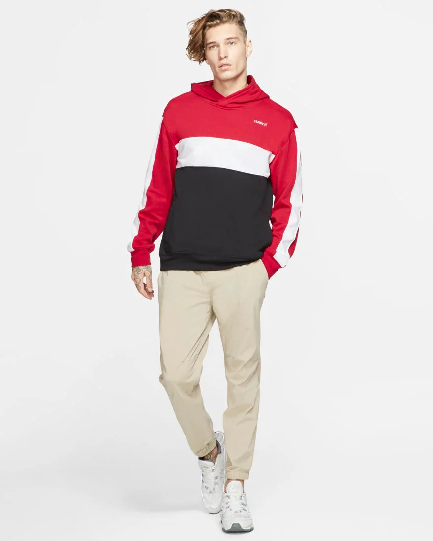 Hurley Blocked Pullover Hoodie CI7238-687 Red - Image 4