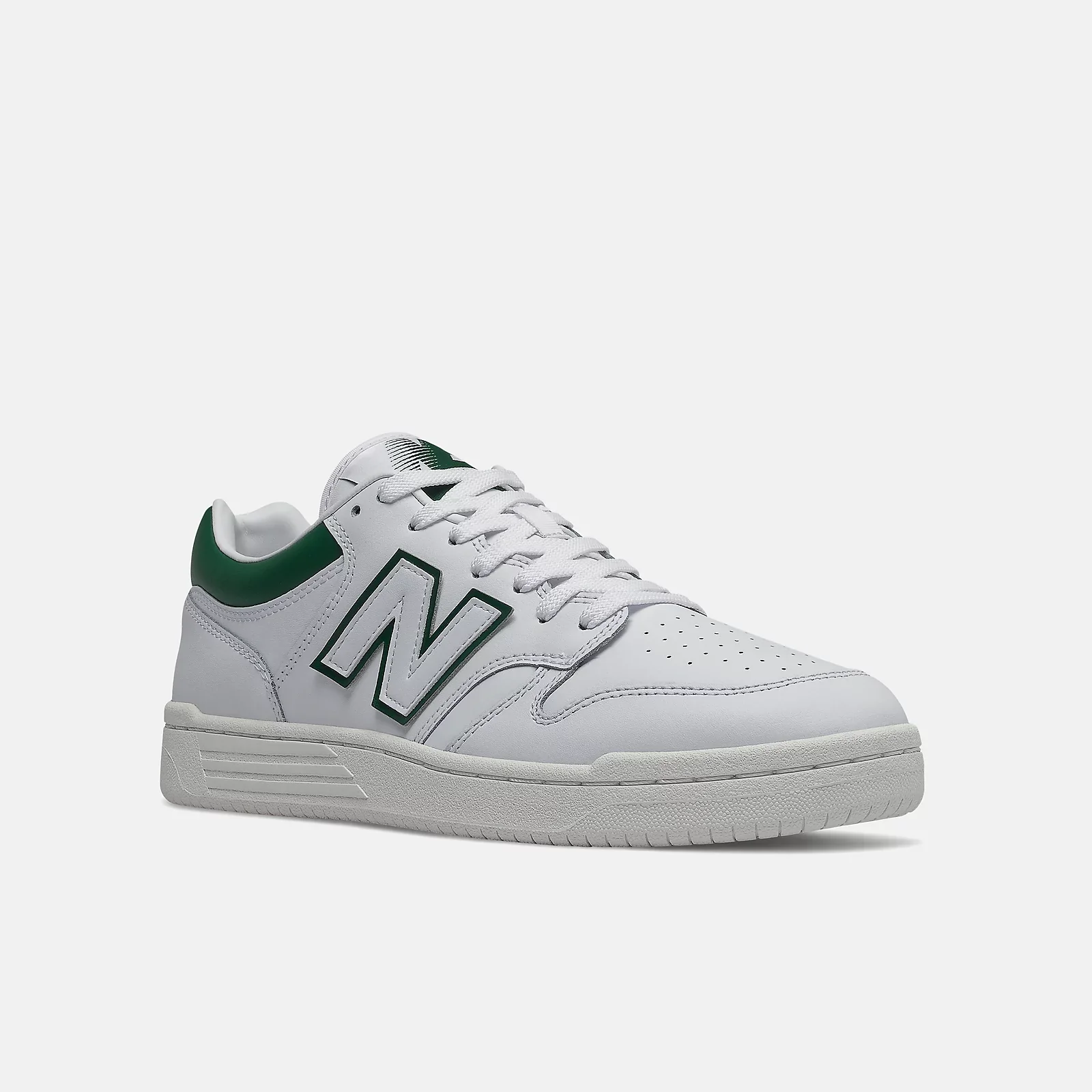 New Balance Unisex 480 Shoes White/Timberwolf BB480LGT - Image 4