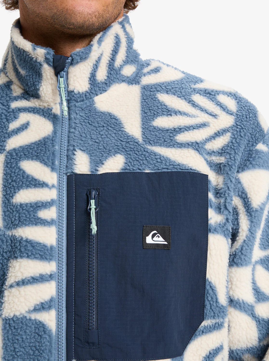 Quiksilver Men's Clean Coast Full Zip Fleece China Blue Desert Checker EQYPF03066-BND6 - Image 7