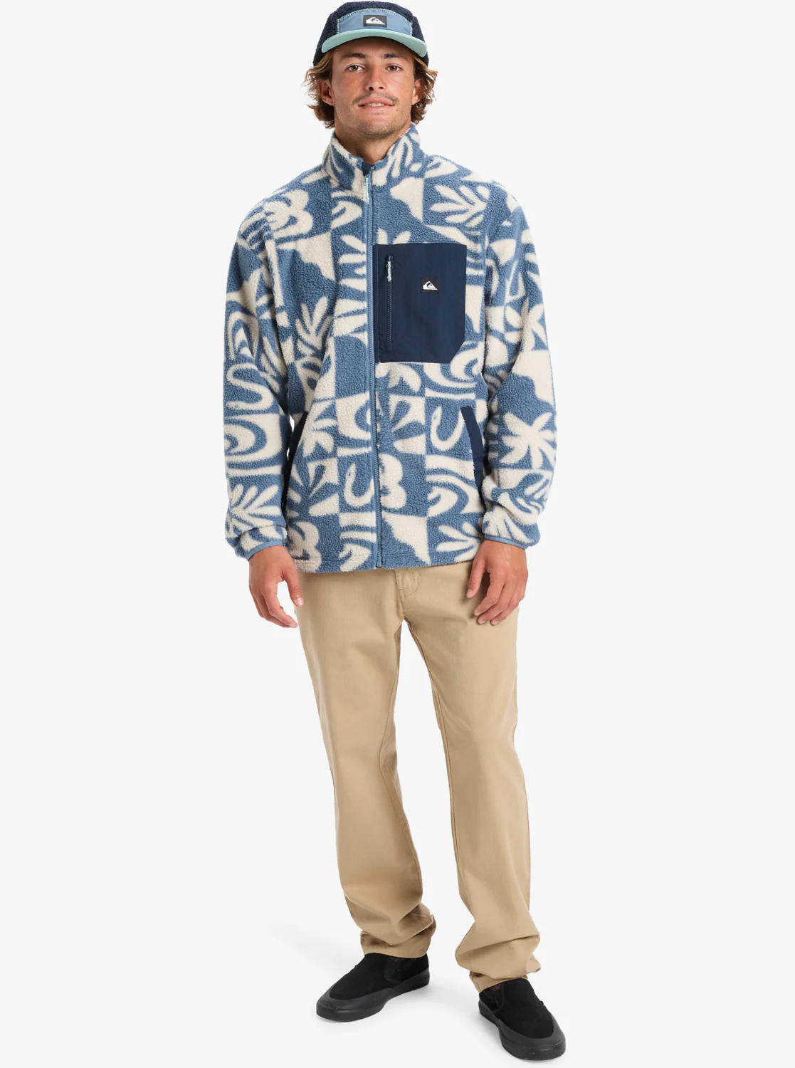 Quiksilver Men's Clean Coast Full Zip Fleece China Blue Desert Checker EQYPF03066-BND6 - Image 9