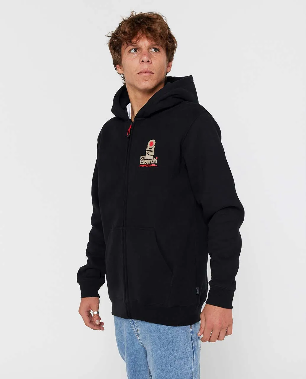 Rip Curl Men's Search Zip Thru Hoodie Black 09BMFL-0090 - Image 3