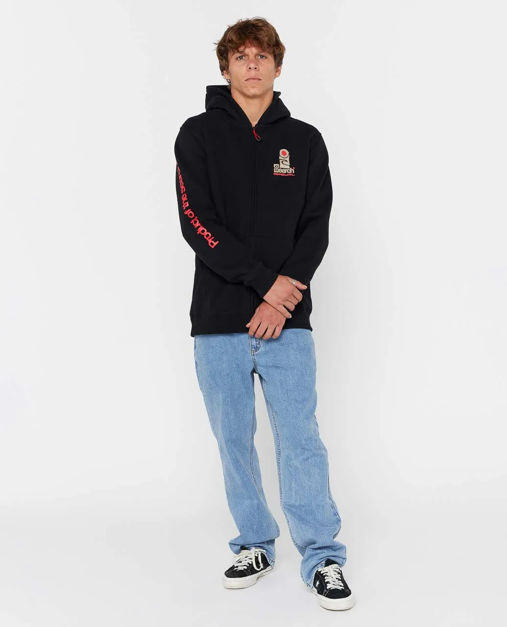 Rip Curl Men's Search Zip Thru Hoodie Black 09BMFL-0090 - Image 4