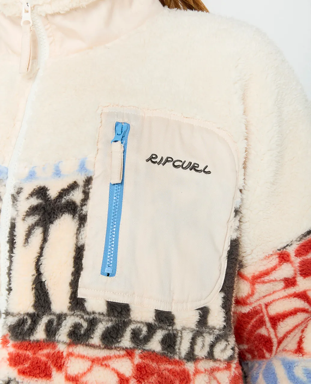 Rip Curl Women's Oceanic Zip Thru Polar Beige Fleece 09QWFL-0001 - Image 5