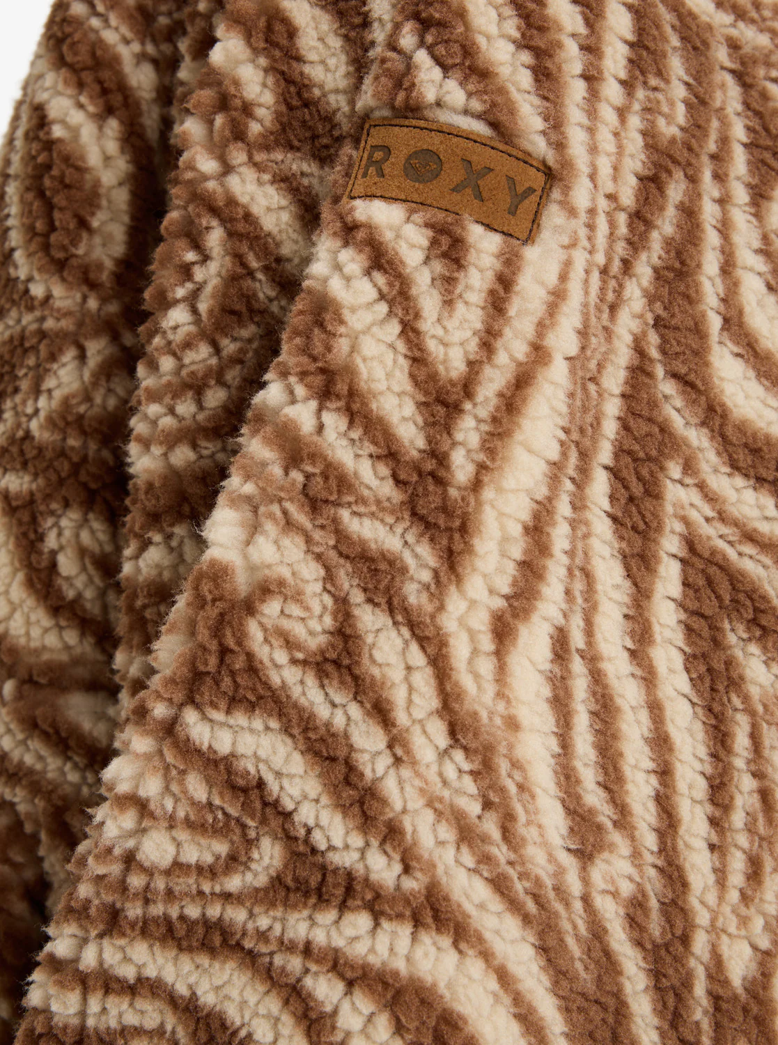 Roxy Women's Blurry Cloud Print Full Zip Relaxed Fleece Parchment Animal Floral Big ERJPF03236-TEC6 - Image 6