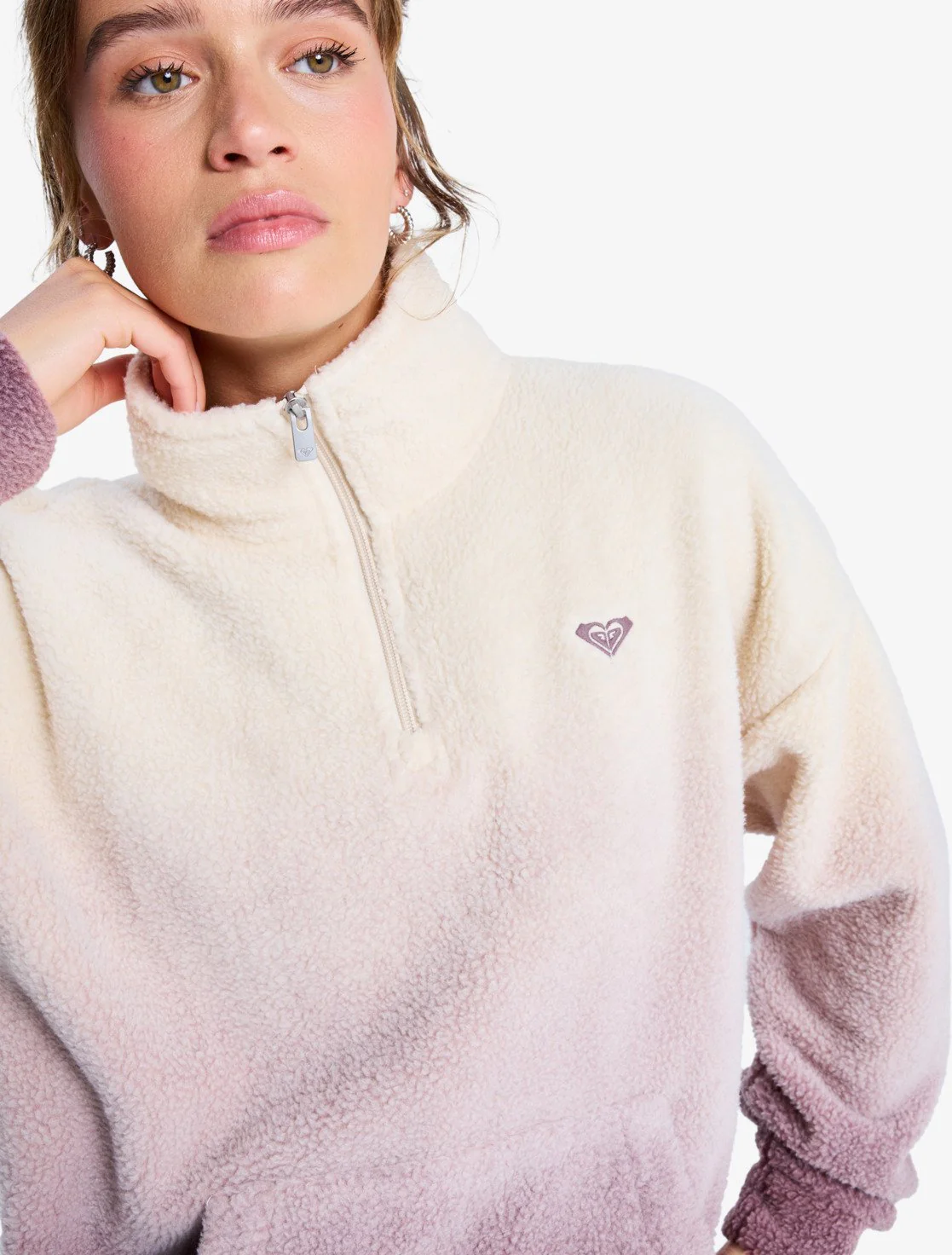 Roxy Women's Live Out Loud Gradient Printed Half Zip Fleece Huckleberry ERJPF03237-RRF0 - Image 6