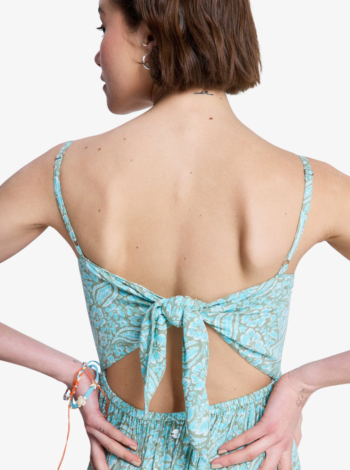 Roxy Women's Tropical Glow Maxi Printed Tiered Dress Oil Green Wildside Paisley ERJWD03965-GLD6 - Image 3