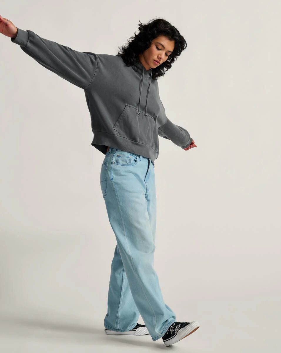 Vans Women's Cinched Check 5 Pockets Pants Light Stonewash VN000R4STTJ - Image 6