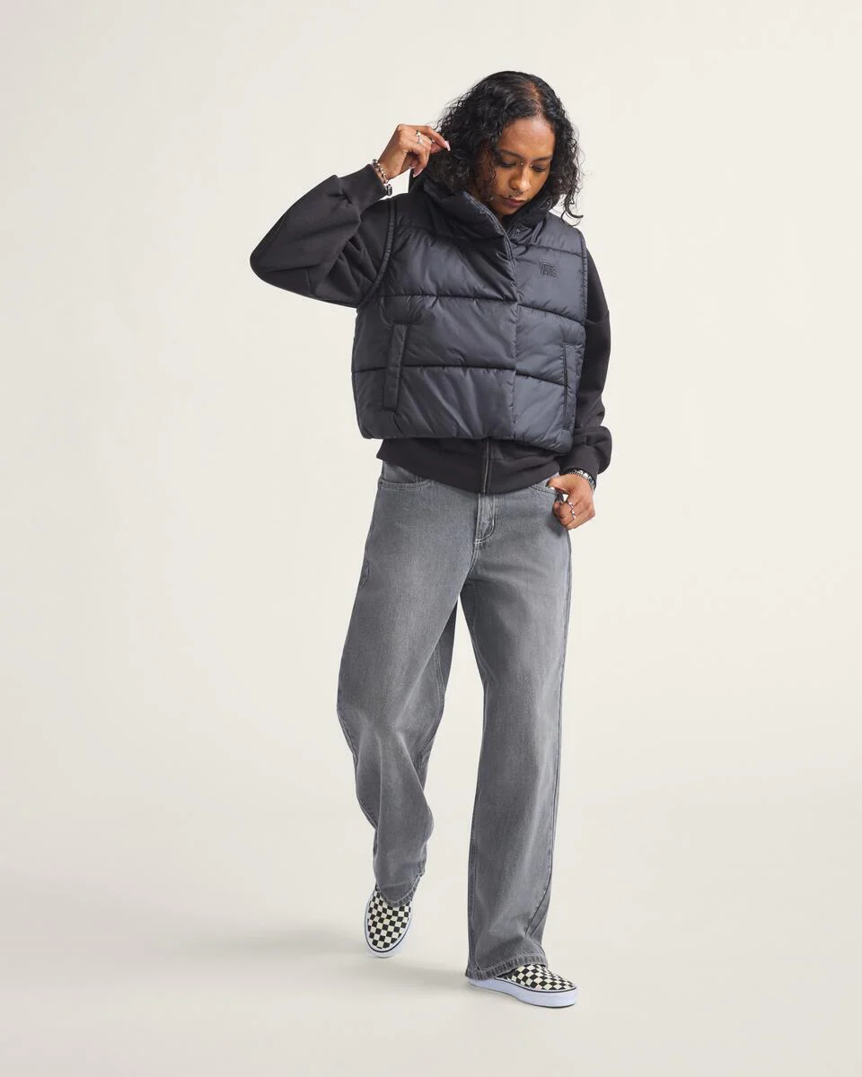 Vans Women's Sirelle 5 Pocket Puddle Pants Grey Wash VN000MB5Y7J - Image 5