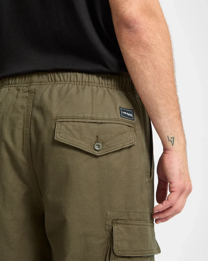 Volcom Men's Billow Tapered Elastic Waist Cargo Pants Sage Leaf A1232407-SLE - Image 3