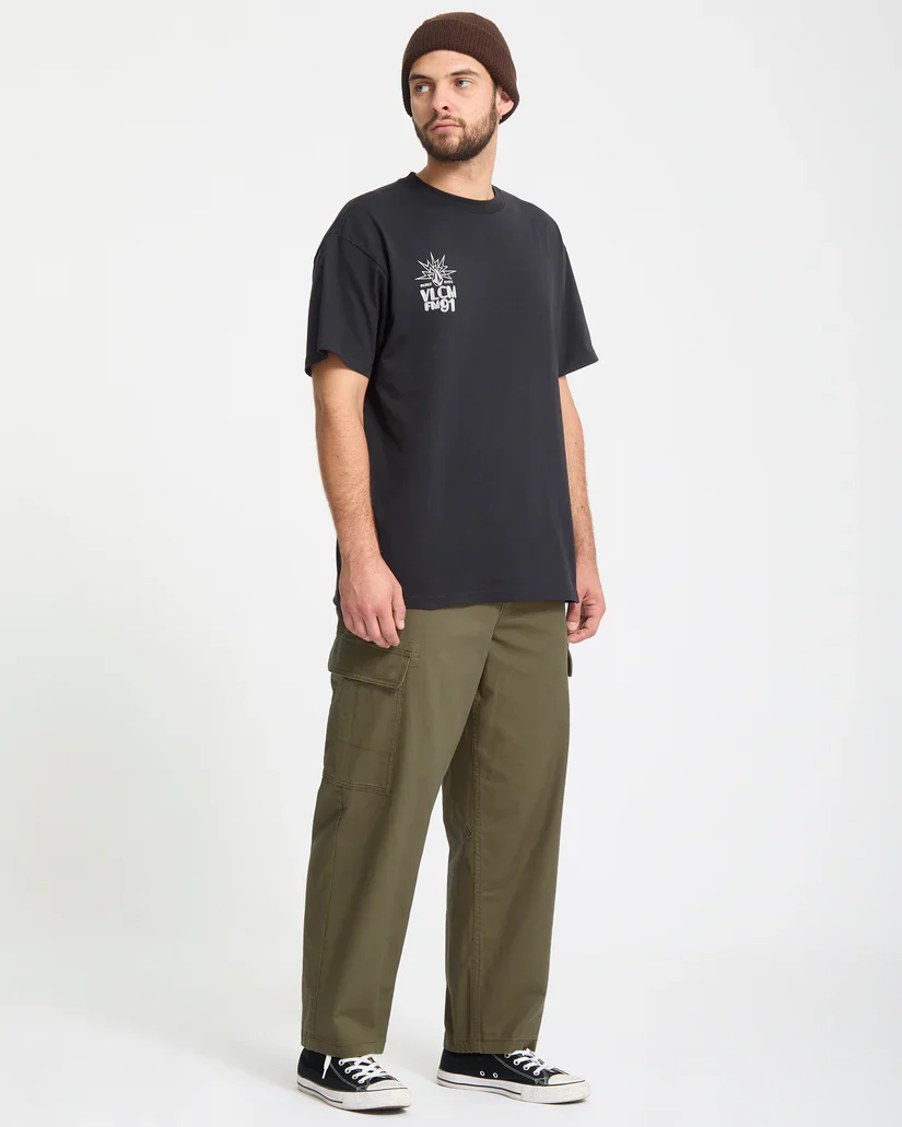 Volcom Men's Billow Tapered Elastic Waist Cargo Pants Sage Leaf A1232407-SLE - Image 4