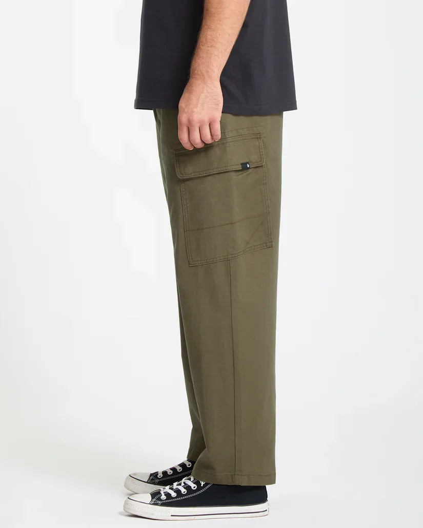 Volcom Men's Billow Tapered Elastic Waist Cargo Pants Sage Leaf A1232407-SLE - Image 5