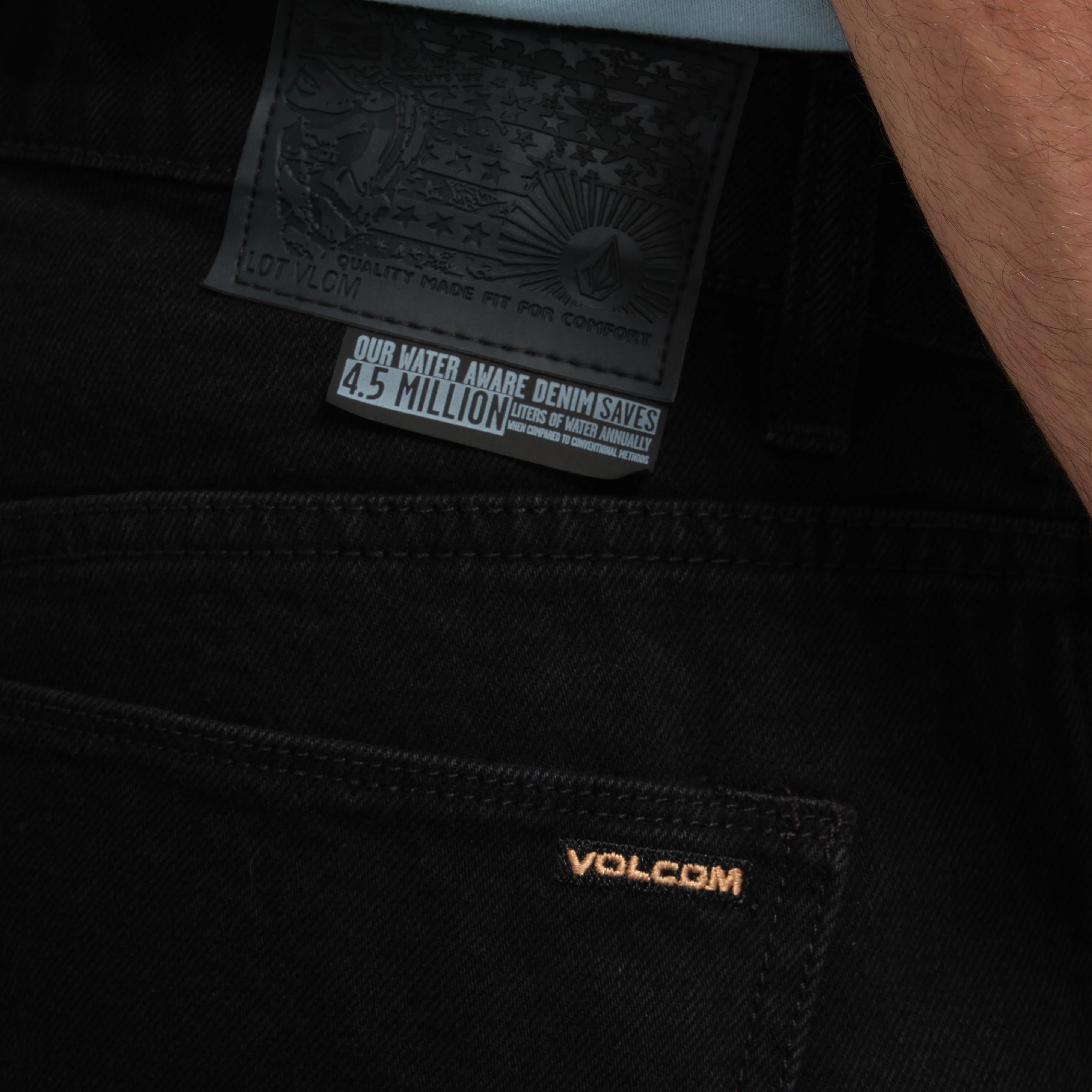 Volcom Modown Tapered Denim Black A1932102-BLK - Image 6