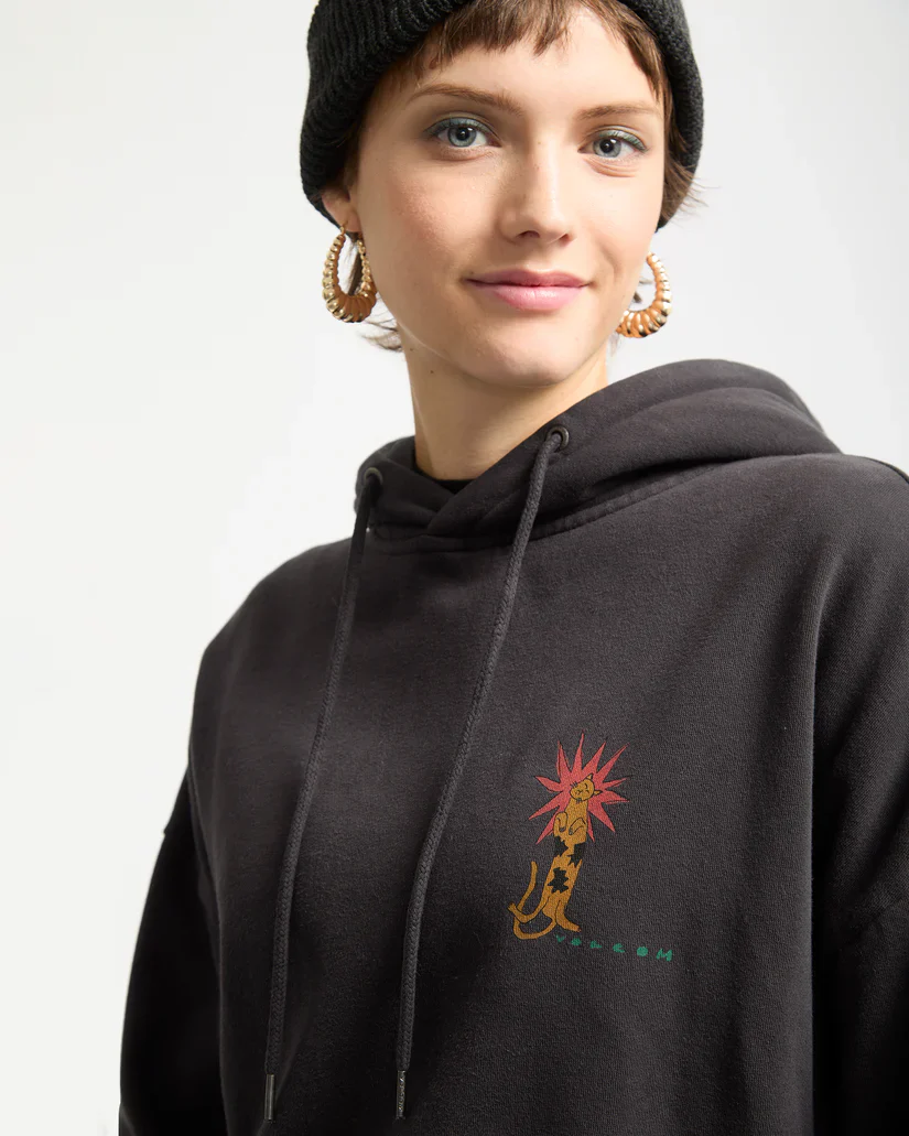 Volcom Women's Radical Daze Hoodie Black B4132509-BLK - Image 3