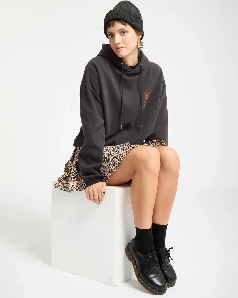 Volcom Women's Radical Daze Hoodie Black B4132509-BLK - Image 8