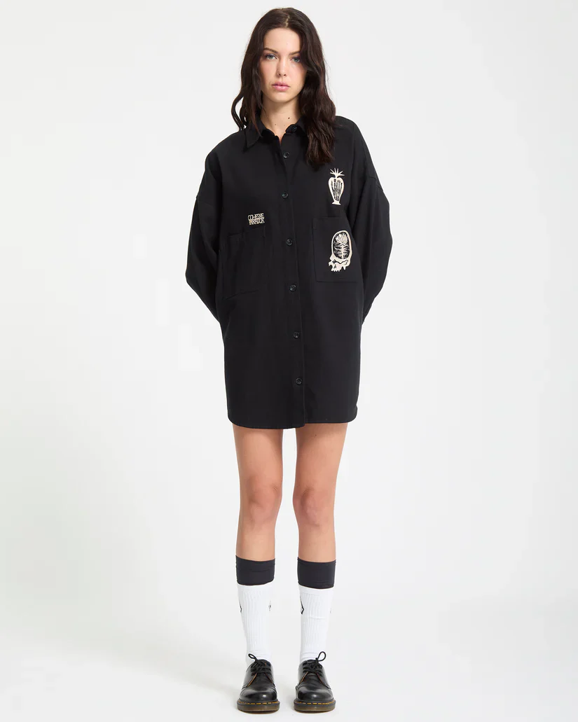 Volcom Women's Vaderetro Dress Black B1332511-BLK - Image 4